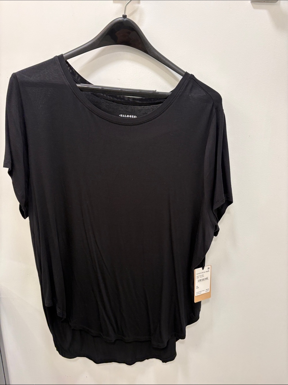 Halogen Black Short Sleeve Scoop Neck Tee